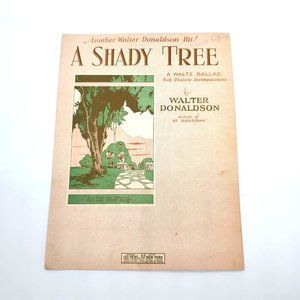 Vintage Sheet Music 1927 A Shady Tree Waltz Voice Piano Ukulele
